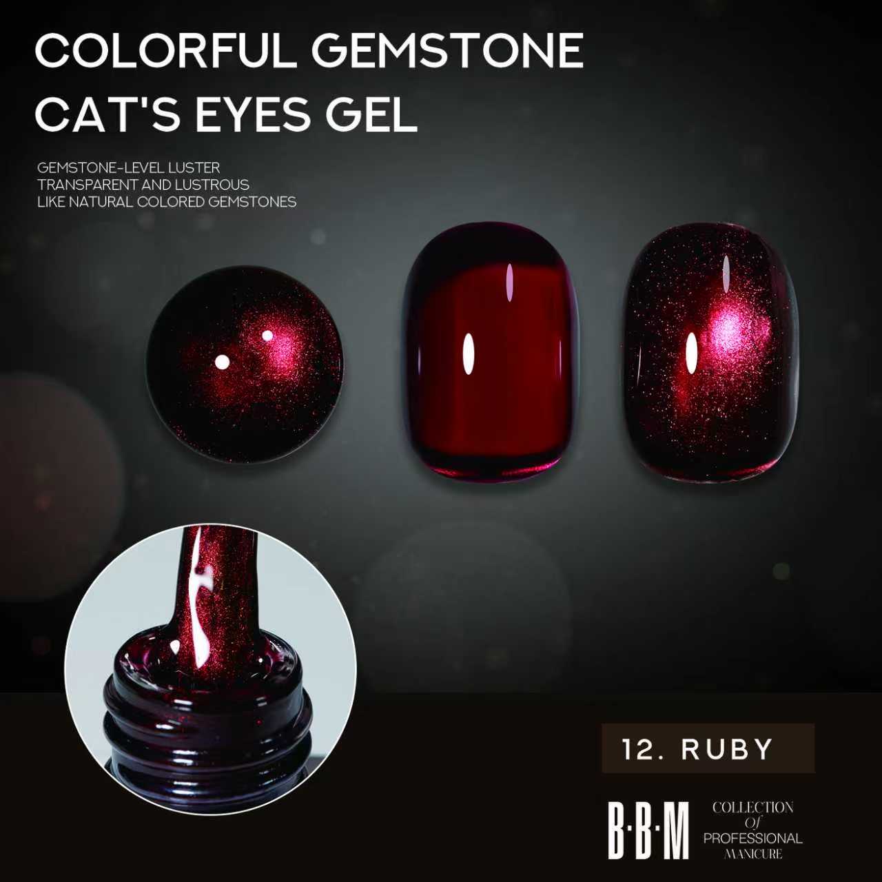BBM Colourful Gemstone Magnetic Cat Eye Collection (6pcs)