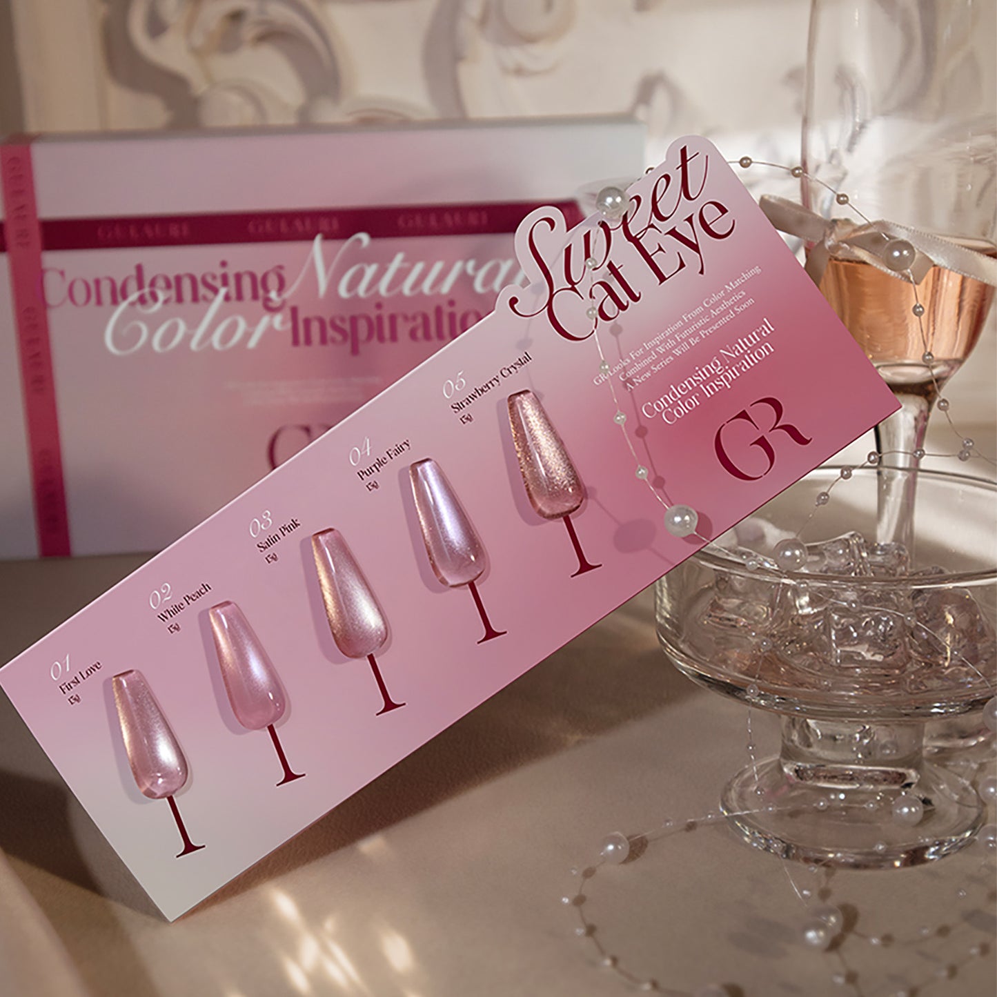 Gulauri Pink Cat Eye Collection | 5-Piece Magnetic Gel Gift Set