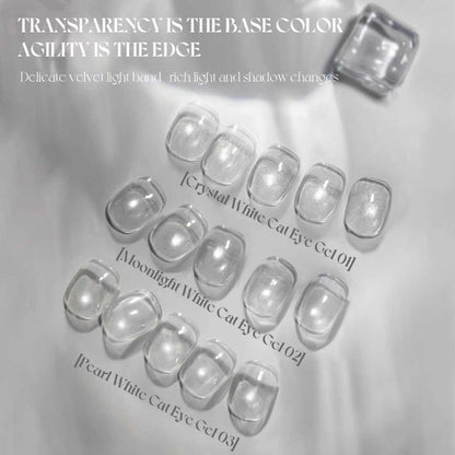 Gulauri White Glass Cat Eye Collection