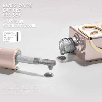 Gulauri White Glass Cat Eye Collection